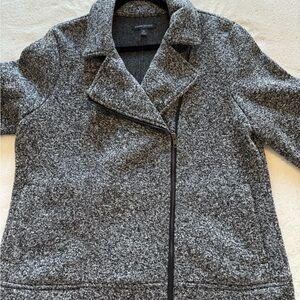 Banana Republic Gray Pea Coat with Wool Blend Material and Notched Lapel